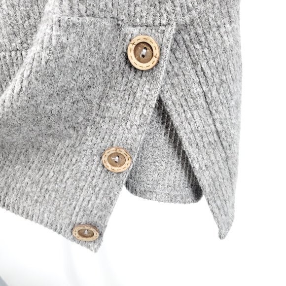 143 Story by Line Up Slouchy Rib Cowl Neck Long Sleeve Tunic Top M Gray - Picture 9 of 16